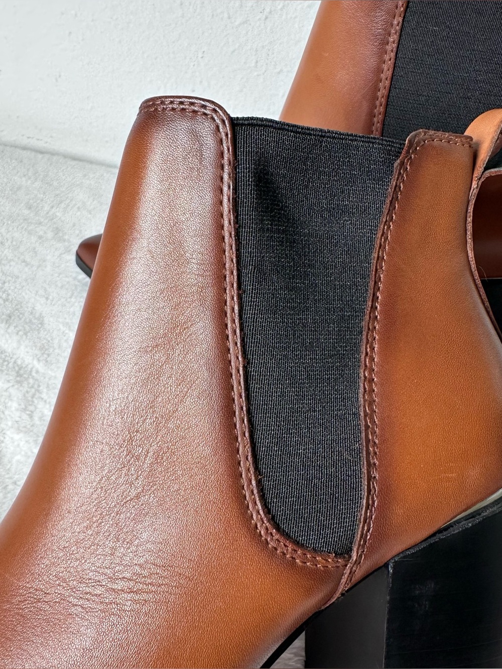 NWOB Steve Madden Knoxi Cognac Leather Ankle Bootie Pointed Toe Leather Size 7M - Picture 11 of 14